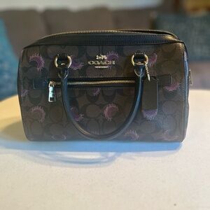 Coach Black and Purple Signature Satchel